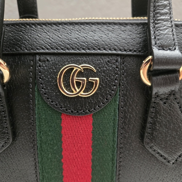 Gucci Ophidia Black Tote with Red and Green Stripes - Picture 4 of 16